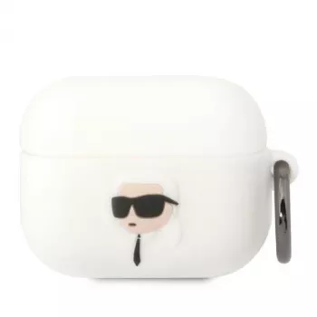 Karl Lagerfeld KLAPRUNIKH AirPods Pro Hülle Weiß Silikon Karl Head 3D