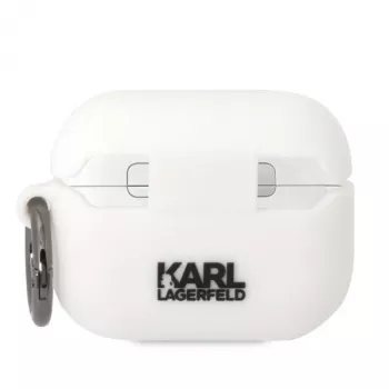 Karl Lagerfeld KLAPRUNIKH AirPods Pro Hülle Weiß Silikon Karl Head 3D
