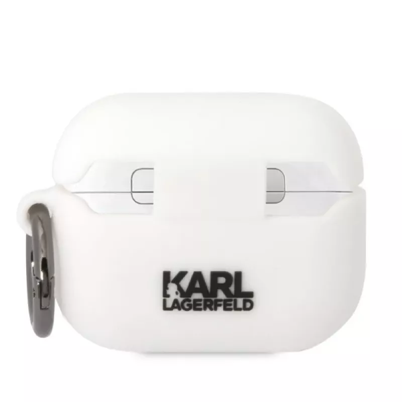 Karl Lagerfeld KLAPRUNIKH AirPods Pro Hülle Weiß Silikon Karl Head 3D