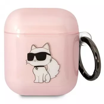 Karl Lagerfeld Ikonik Choupette AirPods 1/2 Hülle Pink