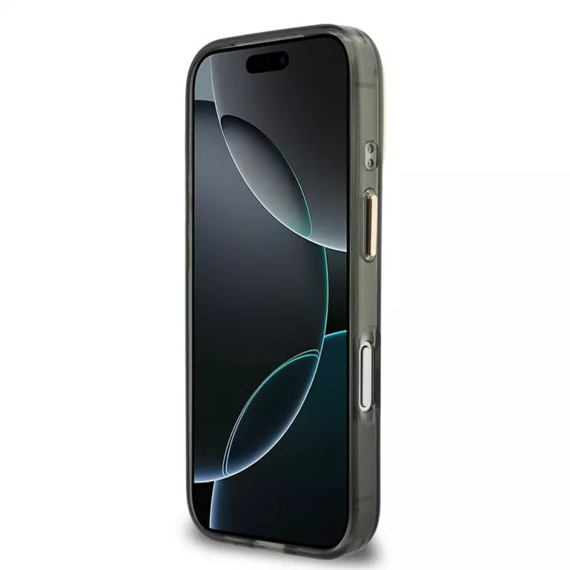 GUESS IML 4G Script Metal Hülle für iPhone 18 Pro / 17 Pro - Schwarz