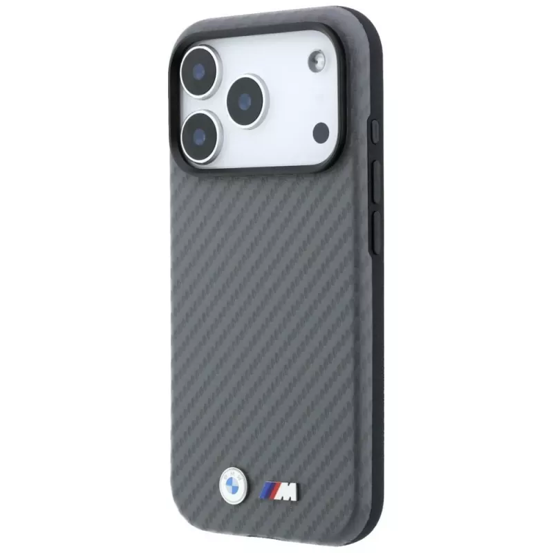 BMW M Carbon Metal Logo MagSafe-Hülle für iPhone 18 Pro Max / 17 Pro Max - Grau