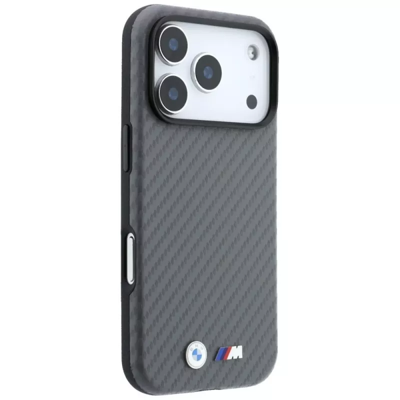 BMW M Carbon Metal Logo MagSafe-Hülle für iPhone 18 Pro Max / 17 Pro Max - Grau