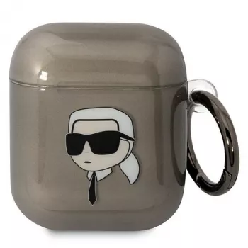 Karl Lagerfeld KLA2HNIKTCK AirPods 1/2 Hülle Schwarz Karl's Head