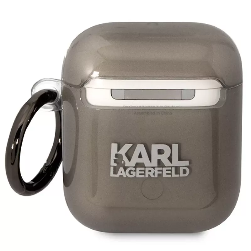 Karl Lagerfeld KLA2HNIKTCK AirPods 1/2 Hülle Schwarz Karl's Head