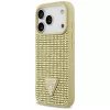 GUESS Rhinestone Triangle Logo Hülle für iPhone 17 Pro - Gold
