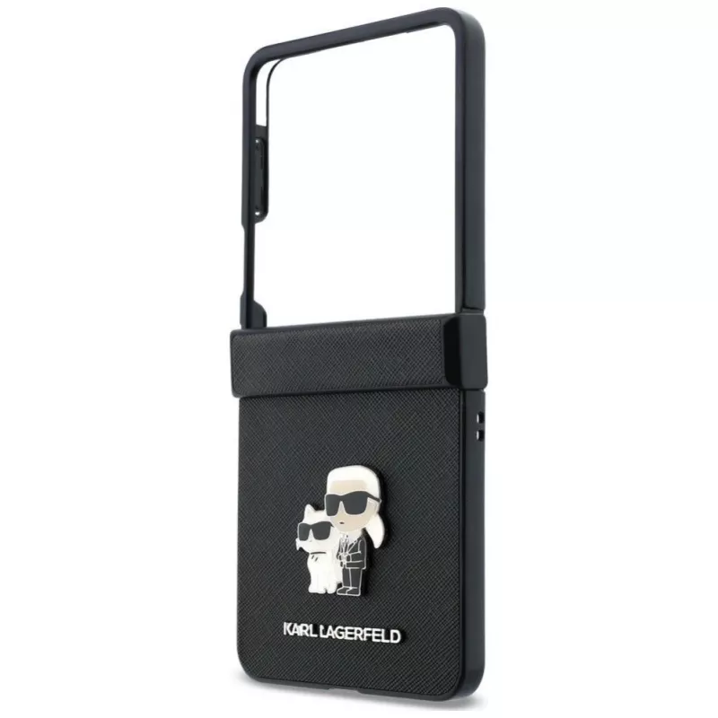 Karl Lagerfeld Karl & Choupette Saffiano Pins Hülle für Samsung Galaxy Z Flip8 - Schwarz