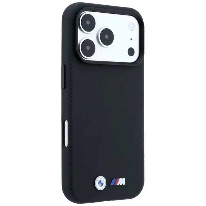 BMW M Quadrille Kevlar Metall-Logo MagSafe Hülle für iPhone 18 Pro / 17 Pro - Schwarz