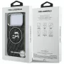 Karl Lagerfeld IML Glitter Karl & Choupette Heads Logo MagSafe Hülle für iPhone 17 Pro Schwarz