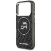 Karl Lagerfeld IML Glitter Karl & Choupette Heads Logo MagSafe Hülle für iPhone 17 Pro Schwarz