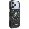 Karl Lagerfeld IML Glitter Karl & Choupette Heads Logo MagSafe Hülle für iPhone 17 Pro Schwarz