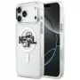Karl Lagerfeld IML Glitter Karl & Choupette Sketch Logo MagSafe-Hülle für iPhone 17 Pro Max, Transparent