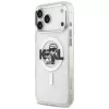 Karl Lagerfeld IML Glitter Karl & Choupette Sketch Logo MagSafe-Hülle für iPhone 17 Pro Max, Transparent