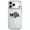 Karl Lagerfeld IML Glitter Karl & Choupette Sketch Logo MagSafe-Hülle für iPhone 17 Pro Max, Transparent