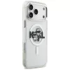 Karl Lagerfeld IML Glitter Karl & Choupette Sketch Logo MagSafe-Hülle für iPhone 17 Pro Max, Transparent
