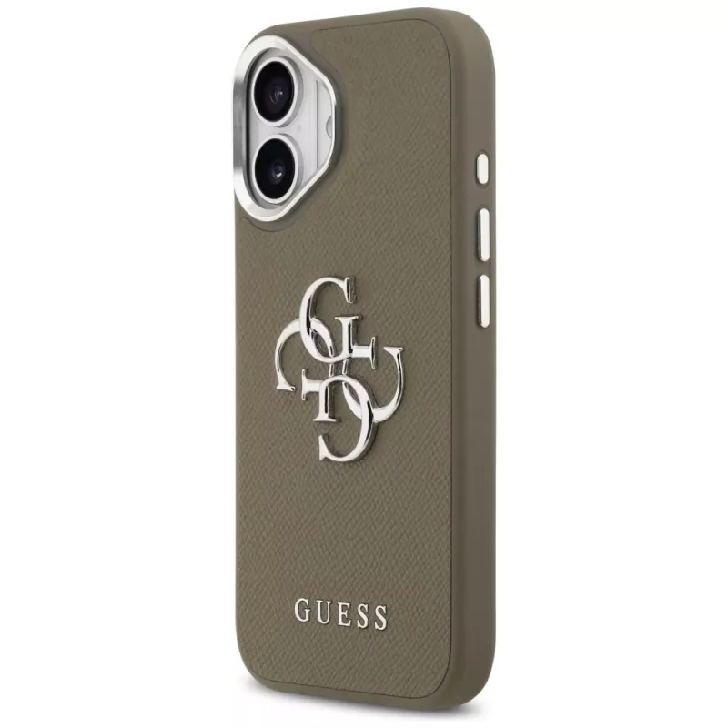 Guess Grained Big 4G Classic Logo Hülle für Apple iPhone 17 - Braun