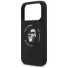 Karl Lagerfeld Silikon Karl & Choupette Ring MagSafe Hülle für iPhone 17 Pro Max - Schwarz