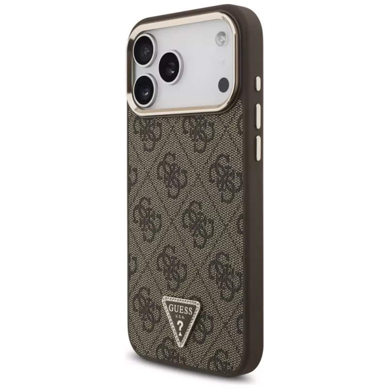 GUESS 4G Triangle Logo MagSafe-Hülle für iPhone 18 Pro Max / 17 Pro Max - Braun
