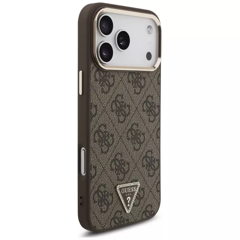 GUESS 4G Triangle Logo MagSafe-Hülle für iPhone 18 Pro Max / 17 Pro Max - Braun