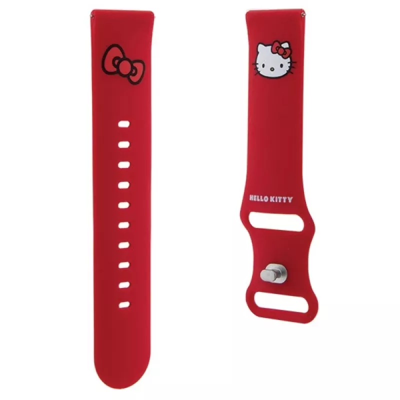 Hello Kitty Universelles Silikon-Armband 22mm Roter Kitty-Kopf