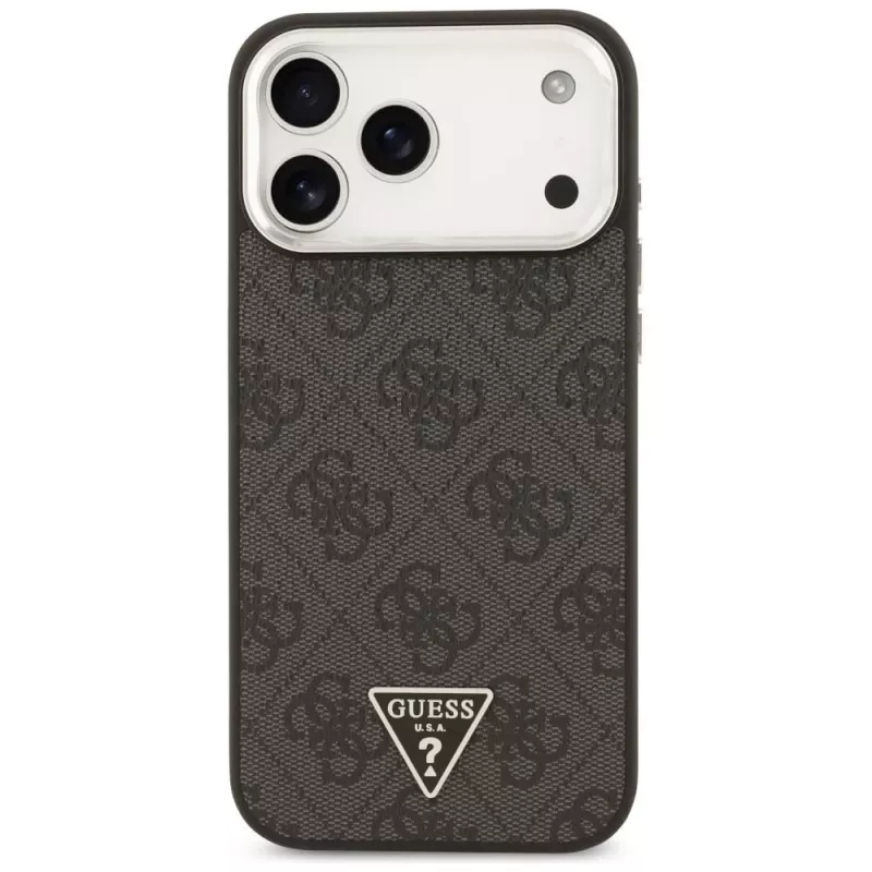 GUESS 4G Triangle Logo MagSafe-Hülle für iPhone 18 Pro Max / 17 Pro Max - Schwarz & Silber