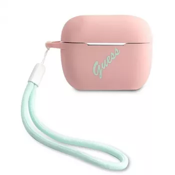 GUESS GUACAPLSVSPG AirPods Pro Hülle Silikon Vintage Pink Grün