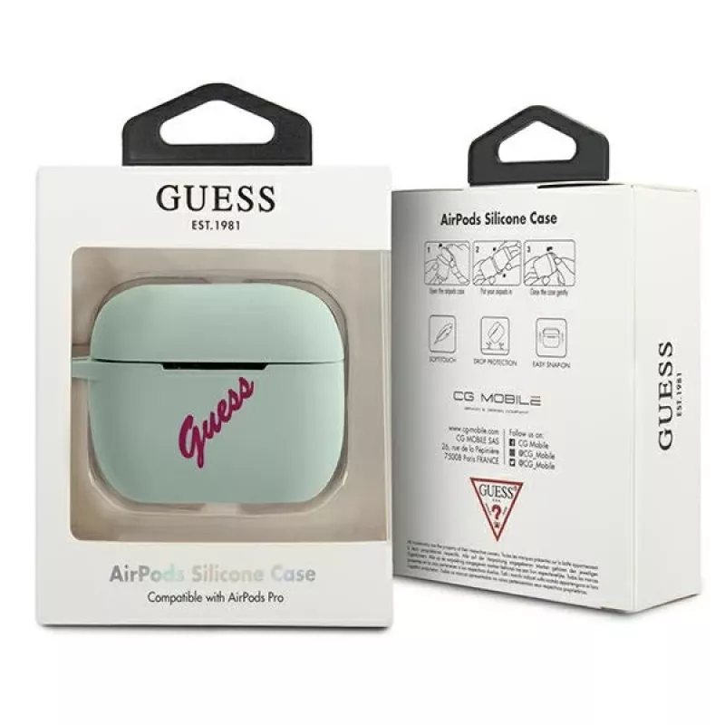 GUESS Vintage Silikonhülle für AirPods Pro - Blau Fuchsia