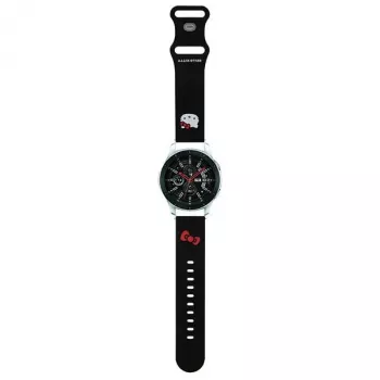 Hello Kitty Silikon-Armband mit Kitty-Kopf für Smartwatches, 22 mm, Schwarz
