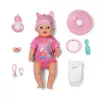 ZAPF CREATION Baby born Emma Click & Play 43 cm interaktive Puppe mit rosa Strampler und Hut