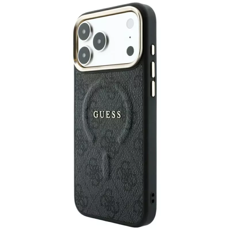 GUESS Embossed 4G Classic MagSafe Hülle für iPhone 17 Pro / 18 Pro - Schwarz