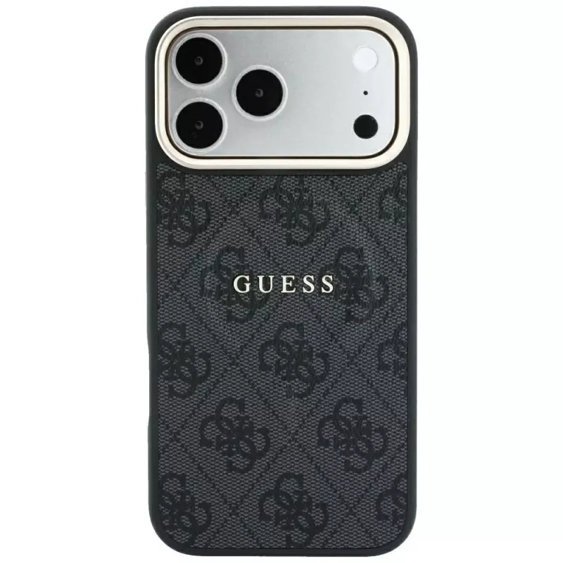 GUESS Embossed 4G Classic MagSafe Hülle für iPhone 17 Pro / 18 Pro - Schwarz