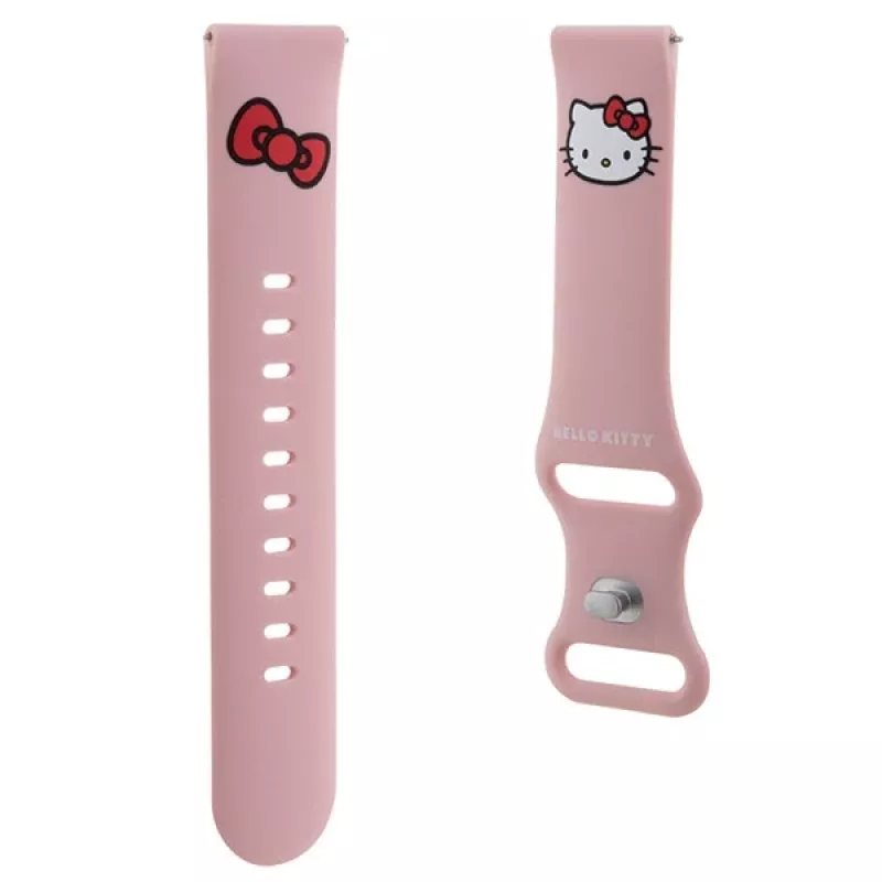 Hello Kitty Universelles Silikon-Armband mit Kitty-Kopf-Motiv, Pink, 20 mm
