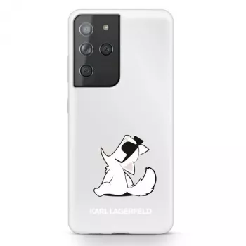 Karl Lagerfeld KLHCS21LCFNRC Galaxy S21 Ultra Transparente Hartschale mit Choupette Fun Design