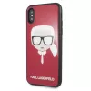 Karl Lagerfeld KLHCPXDLHRE iPhone X/Xs Iconic Glitter Karl's Head Hülle Rot