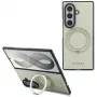 Guess Magnetic Ring Stand Grained Classic Logo MagSafe Hülle für Samsung Galaxy Z Fold 8 Ultra (Beige)