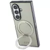 Guess Magnetic Ring Stand Grained Classic Logo MagSafe Hülle für Samsung Galaxy Z Fold 8 Ultra (Beige)