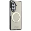 Guess Magnetic Ring Stand Grained Classic Logo MagSafe Hülle für Samsung Galaxy Z Fold 8 Ultra (Beige)