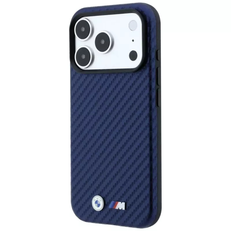 BMW M Carbon Metal Logo MagSafe-Hülle für iPhone 18 Pro Max / 17 Pro Max - Marineblau