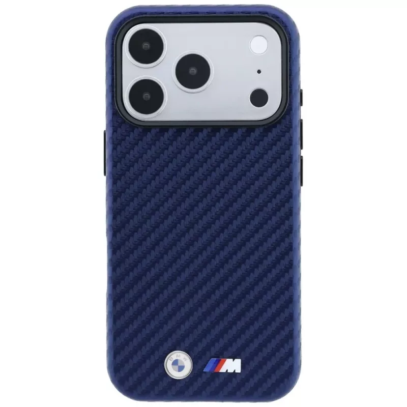 BMW M Carbon Metal Logo MagSafe-Hülle für iPhone 18 Pro Max / 17 Pro Max - Marineblau