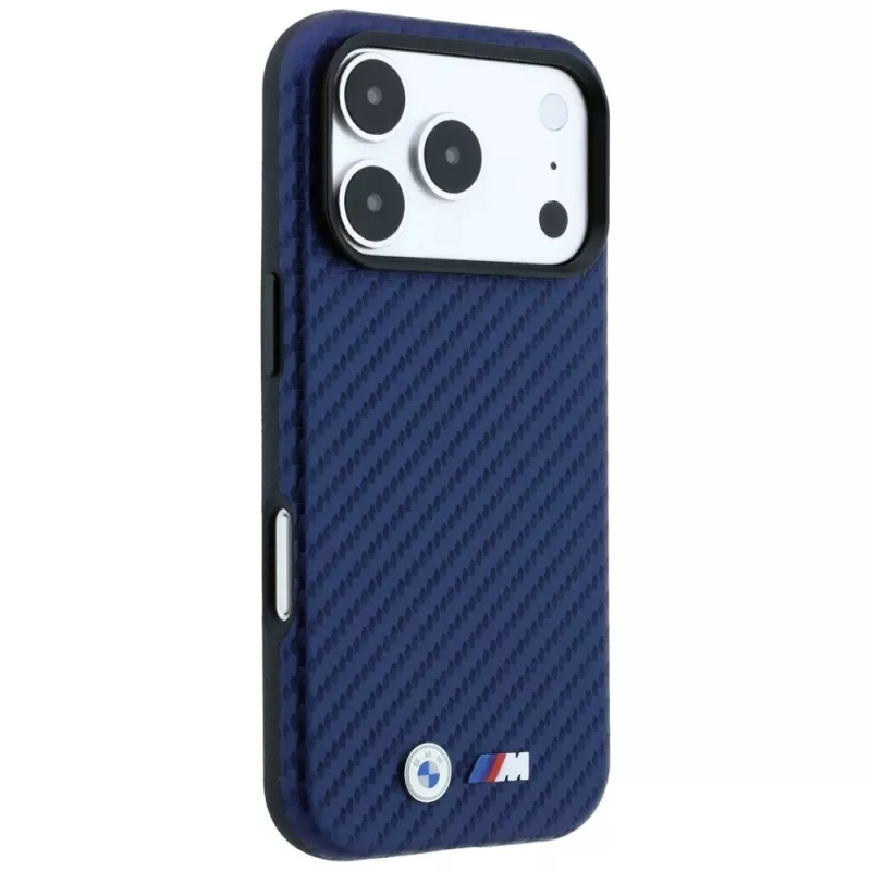 BMW M Carbon Metal Logo MagSafe-Hülle für iPhone 18 Pro Max / 17 Pro Max - Marineblau