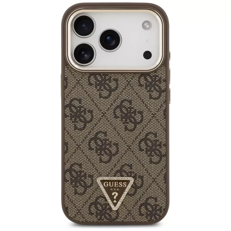GUESS 4G Triangle Logo MagSafe Hülle für iPhone 17 Pro / 18 Pro - Braun