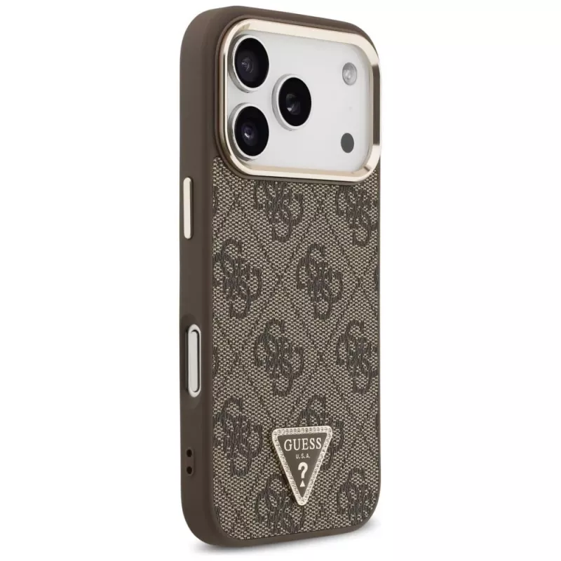 GUESS 4G Triangle Logo MagSafe Hülle für iPhone 17 Pro / 18 Pro - Braun
