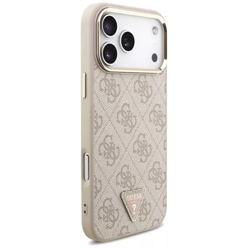 GUESS 4G Triangle Logo MagSafe-Hülle für iPhone 18 Pro Max / 17 Pro Max - Roségold