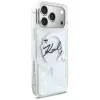Karl Lagerfeld Liquid Glitter Karl Script Logo MagSafe Hülle für iPhone 17 Pro Max, Transparent