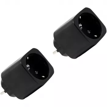 Shelly Plug M Gen3 Schwarz 2er-Pack Smart Plug mit Leistungsmessung, Wi-Fi & Bluetooth, 13A, Energiemonitoring, Schuko