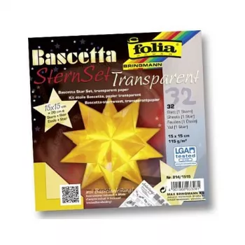 Folia Faltblätter Bascetta Stern Midi - 32 Blatt 15x15cm bunt gemischt