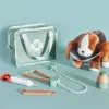 Janod Tierarzt-Set - 10-teiliges Rollenspiel-Set mit Holzinstrumenten und Tragetasche aus Stoff