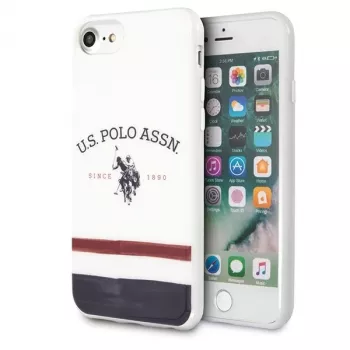U.S. POLO ASSN. USHCI8PCSTRB iPhone 7/8/SE 2020/SE 2022 Hülle Weiß Trikolore-Muster Kollektion