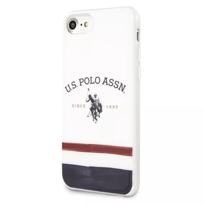 U.S. POLO ASSN. USHCI8PCSTRB iPhone 7/8/SE 2020/SE 2022 Hülle Weiß Trikolore-Muster Kollektion