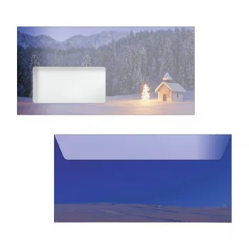 Sigel 50 Weihnachtskapellen-Umschläge DIN Lang mit selbstklebendem Verschluss, mehrfarbig, 220 x 110 mm, 80 g/m², FSC-zertifiziert